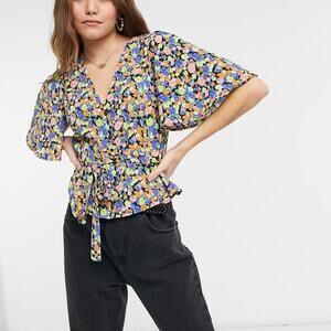 ASOS Design Floral Wrap Top NWOT
